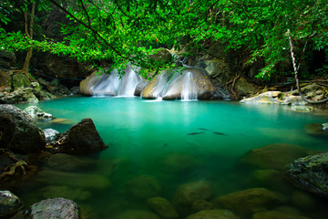 Erawan waterfall in Thailand National Park