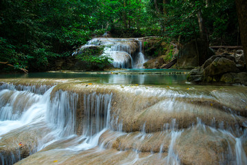 Erawan waterfall in Thailand National Park