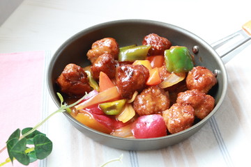 肉団子　酢豚風
