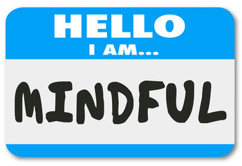 Hello I Am Mindful Nametag Sticker Mindfulness Mental Thinking