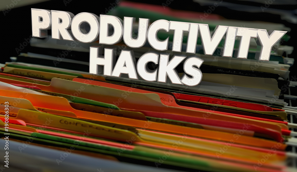 Wall mural productivity hacks file folders productive working 3d illustration