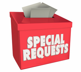 Special Requests Box Collecting Wants Needs 3d Illustration