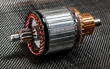 Automotive generator armature on carbon fiber