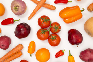 A Background of Assorted Red and Orange Fruits and Vegetables - Perfect for Sauces
