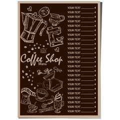 menu coffee restaurant template design hand drawing graphic