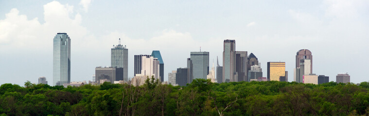 Fototapeta na wymiar Dramatic Sky Over Downtown Houston Texas City Skyline