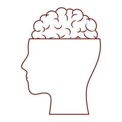  human head face brain science mind intelligence vector illustration