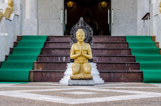 Gold color Statue in thai temple