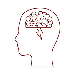  human head face brain science mind intelligence vector illustration