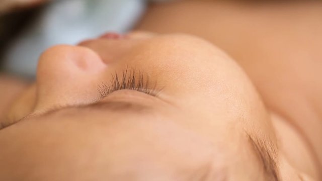Newborn baby sleeping-close up