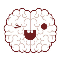  brain science cartoon character fun comic mind intelligence mental design creative think vector illustration