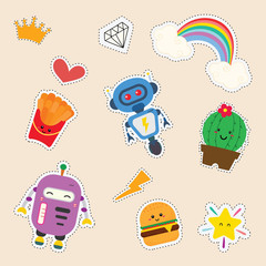set of cute sticker