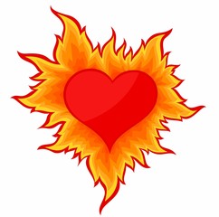 Heart with flame.