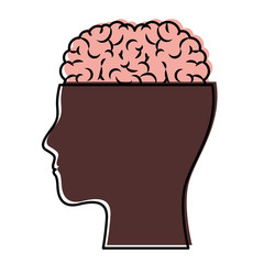 human head face brain science mind intelligence vector illustration
