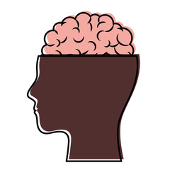  human head face brain science mind intelligence vector illustration