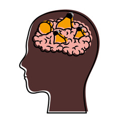  human head face brain science mind intelligence vector illustration