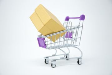shopping cart with white background
