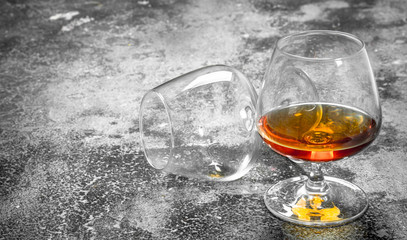 glass of French cognac.
