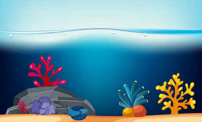Nature scene with coral reef underwater