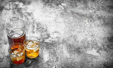 Whiskey with ice.