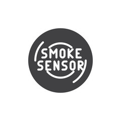 Smoke sensor icon vector, filled flat sign, solid pictogram isolated on white. Fire prevention smoke detector symbol, logo illustration.