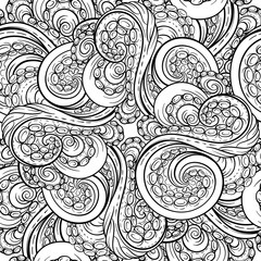 Black and white tentacles vector seamless pattern