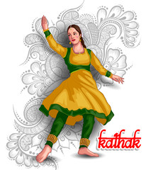  illustration of Indian kathak dance form