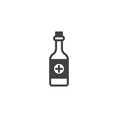 Medicine bottle icon vector, filled flat sign, solid pictogram isolated on white. Symbol, logo illustration.