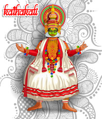 illustration of Indian kathakali dance form