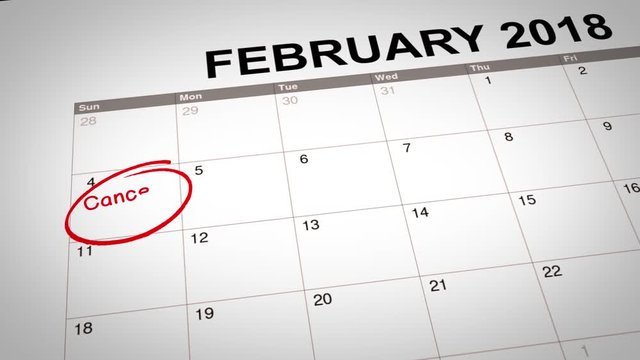 Closeup of world cancer day marked on a calendar in 4th February 2018