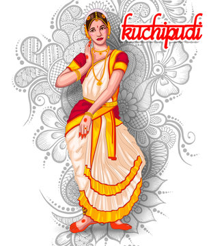 Illustration Of Indian Kuchipudi Dance Form