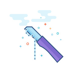 Chain whip icon in outlined flat color style. Vector illustration.