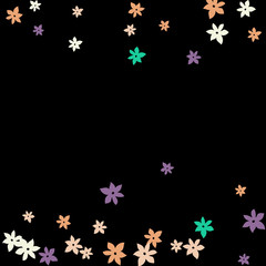 Festive Background with Colorful  flowers. Feminine Pattern for Postcard, Print, Banner or Poster. Small Pretty  flowers For Party Decoration, Wedding, Birthday or Anniversary Invitation. 