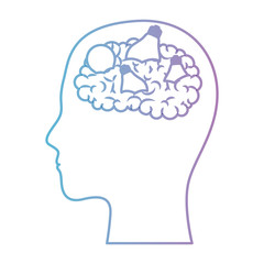  human head face brain science mind intelligence vector illustration