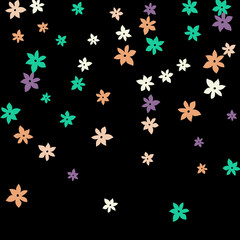 Festive Background with Colorful  flowers. Feminine Pattern for Postcard, Print, Banner or Poster. Small Pretty  flowers For Party Decoration, Wedding, Birthday or Anniversary Invitation. 