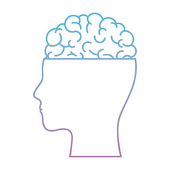  human head face brain science mind intelligence vector illustration