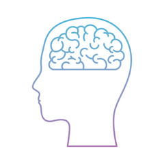  human head face brain science mind intelligence vector illustration