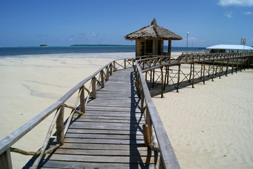 Stilt Hut on Boardwalk Bridge in Siargao
