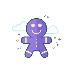 Gingerman icon in outlined flat color style. Vector illustration.