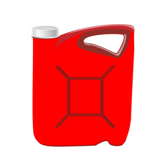 Canister of gasoline. Isolated on white background. Vector