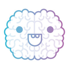  brain science cartoon character fun comic mind intelligence mental design creative think vector illustration