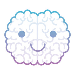  brain science cartoon character fun comic mind intelligence mental design creative think vector illustration