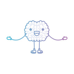  brain science cartoon character fun comic mind intelligence mental design creative think vector illustration