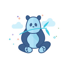 Panda icon in outlined flat color style. Vector illustration.