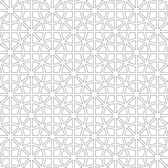 Gray geometric design on white background. Seamless pattern