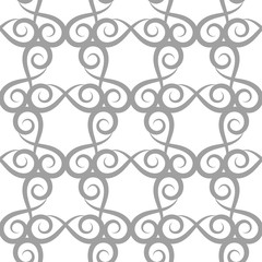 Gray floral pattern on white. Seamless background