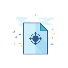 Printing quality control icon in outlined flat color style. Vector illustration.