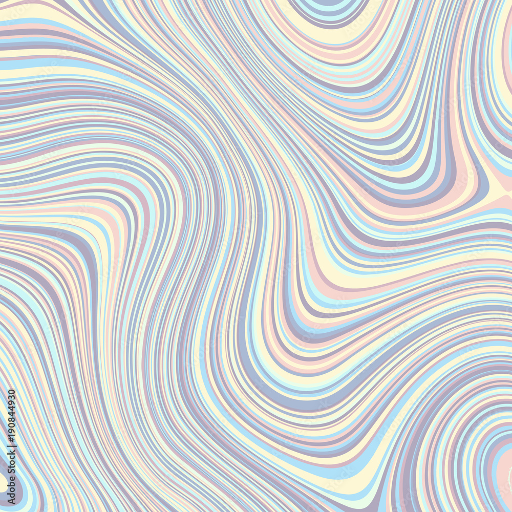 Poster Abstract vector background. Curved psychedelic irregular lines. Pattern based on fractal image.