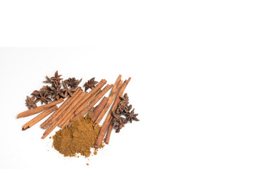 spices on white background
