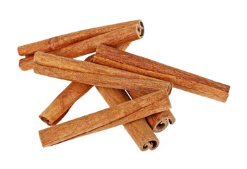 Cinnamon isolated on a white background. Cinnamon sticks.